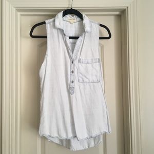 Cloth & Stone Collared Chambray Tank